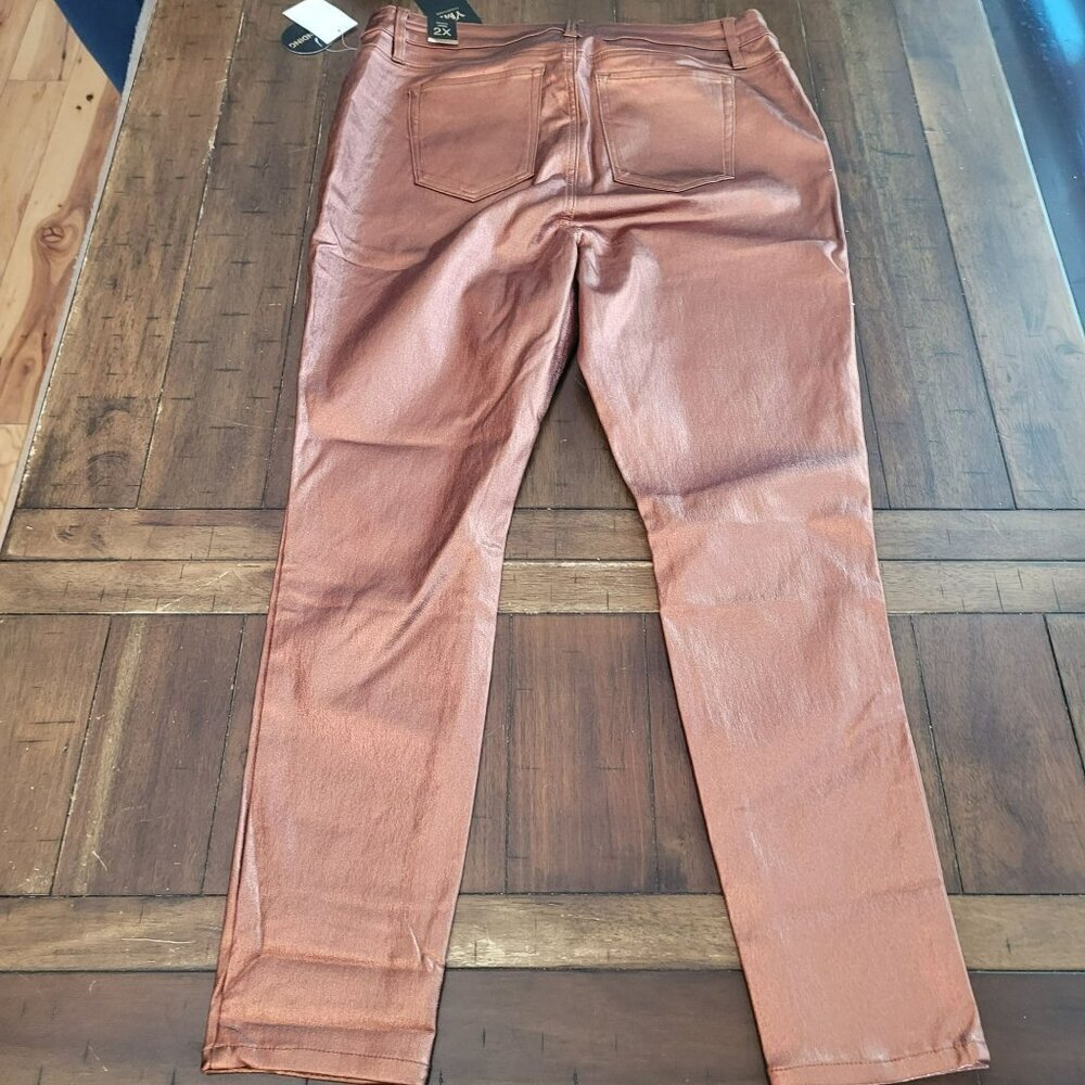YMI Jeans Copper Metallic High-Rise Skinny Pants Size 2X - Picture 2 of 6